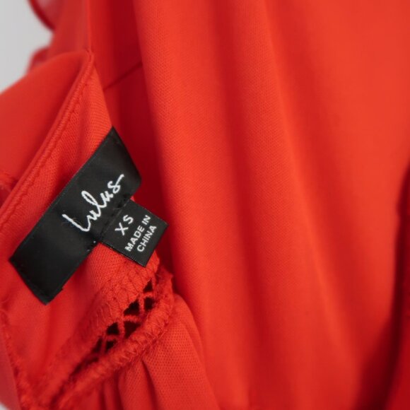 LULUS - Never a Dull Moment Tie-Strap Pleated Dress (XS) in Red - Picture 7 of 7